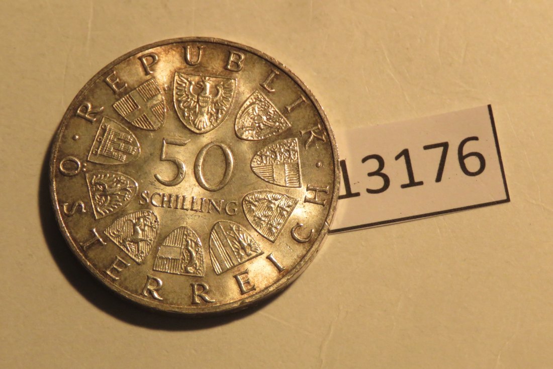  13176 Österreich 1967 - 50 Schilling -  100 Jahre Donauwalzer  - 20 g SILBER 0.900   