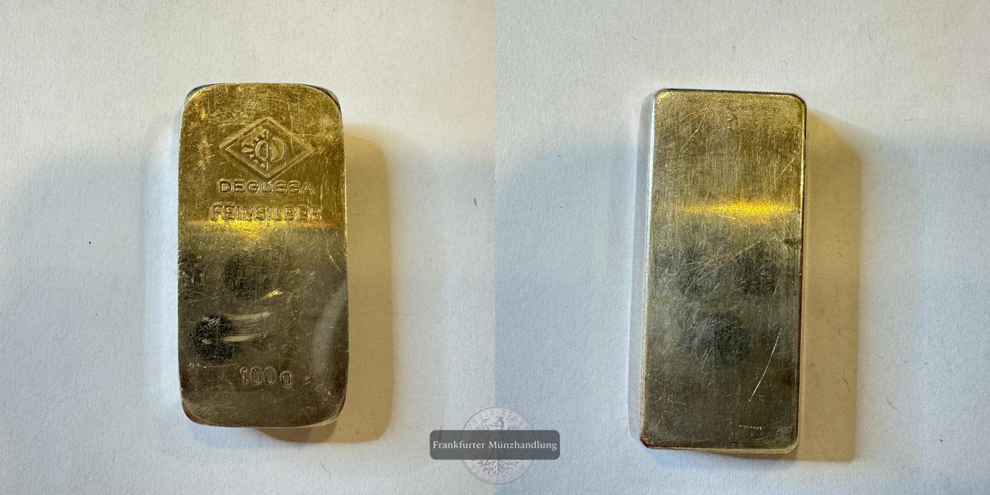  Deutschland Silberbarren 100g Degussa FM-Frankfurt Feinsilber: 100g   