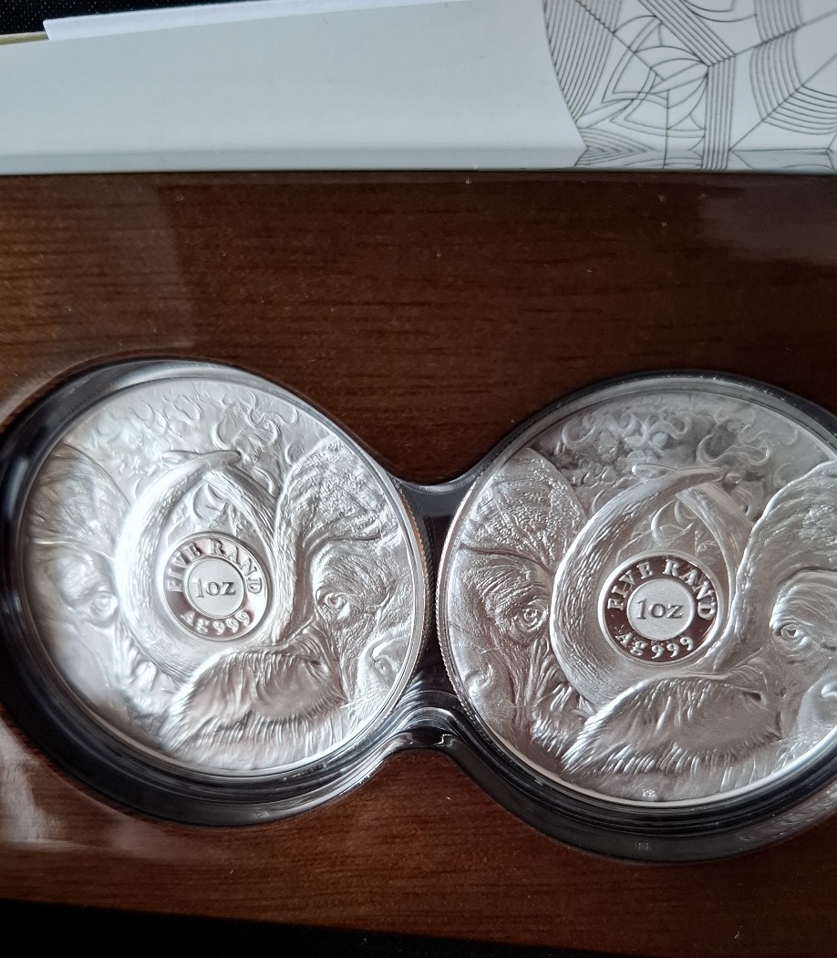  Südafrika big five I 2021 Doppelkapselset Büffel 2 x 1 oz Ag proof; Auflage 1.000 Sets   