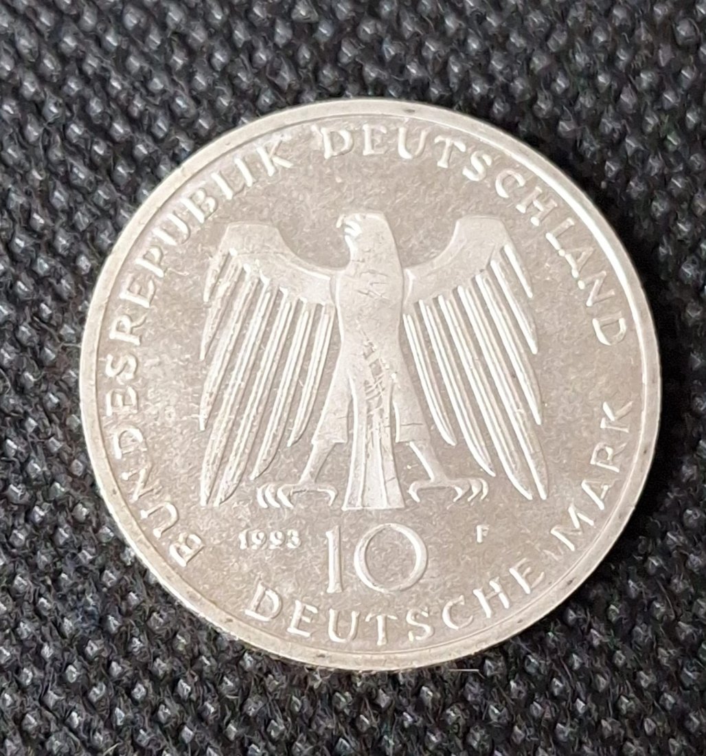  Silbermünze BRD: 10 DM 1993 F, 1000 Jahre Potsdam, Feingewicht 9,69 Gramm   
