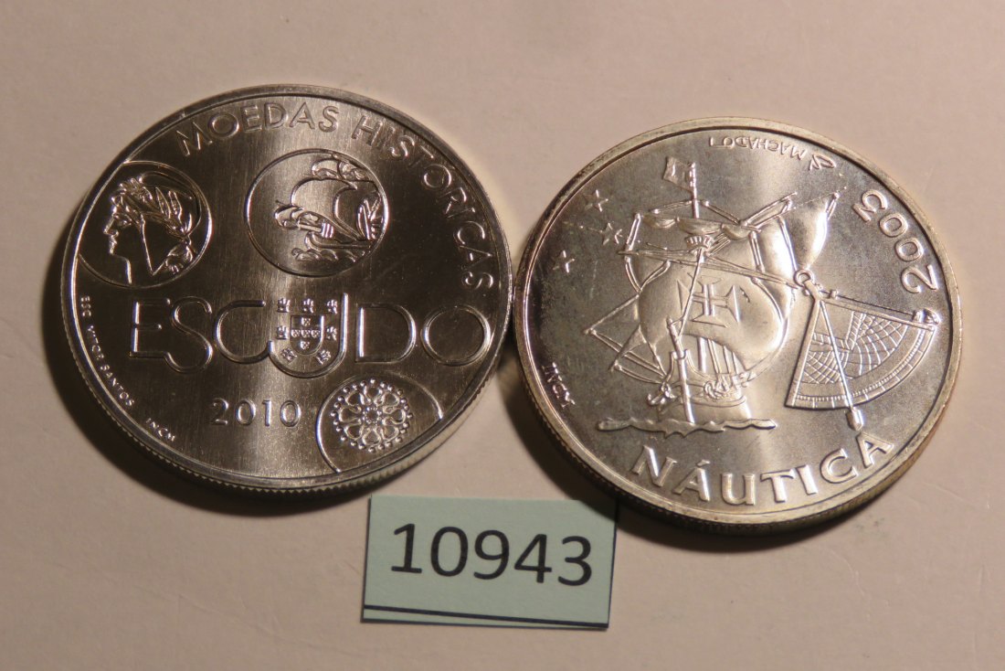  10943 Portugal - 2 x 10 Euro  - 54 g SILBER 0.500   