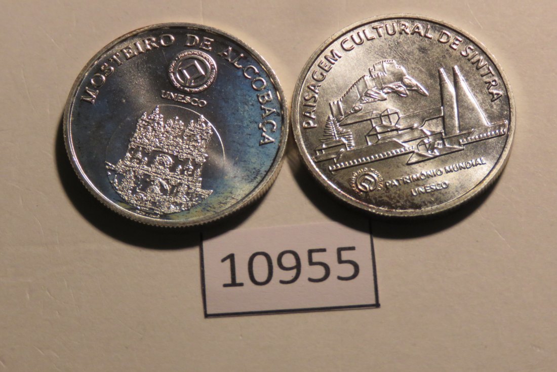  10955 Portugal - 2 x 5 Euro  - 28 g SILBER 0.500   