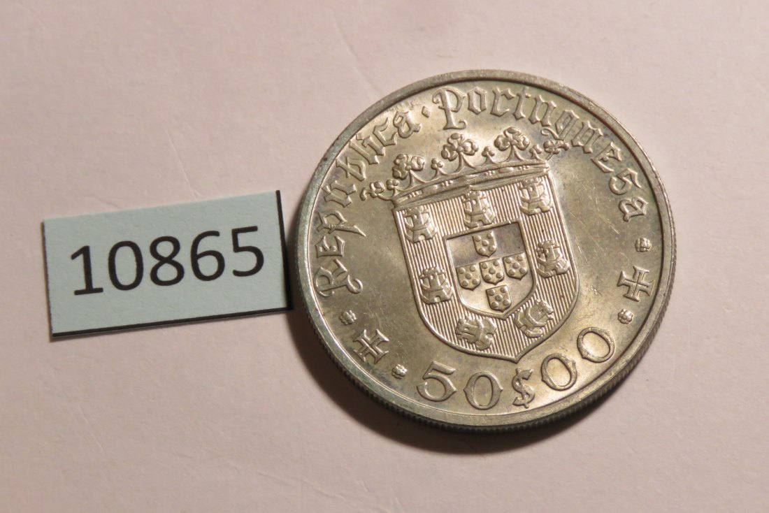  10865 Portugal 1968 - 50 Escudos  - 18 g SILBER 0.650 - Cabral   