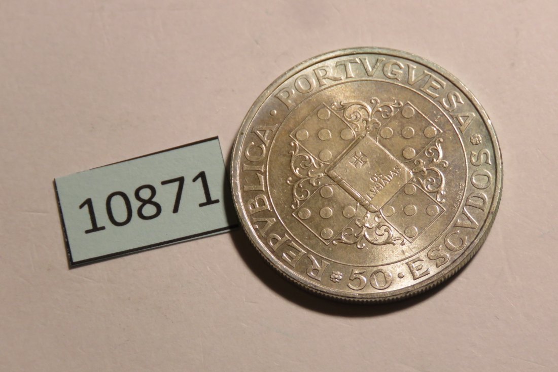  10871 Portugal 1972 - 50 Escudos  - 18 g SILBER 0.650 - 400 Jahre Lusiadas   