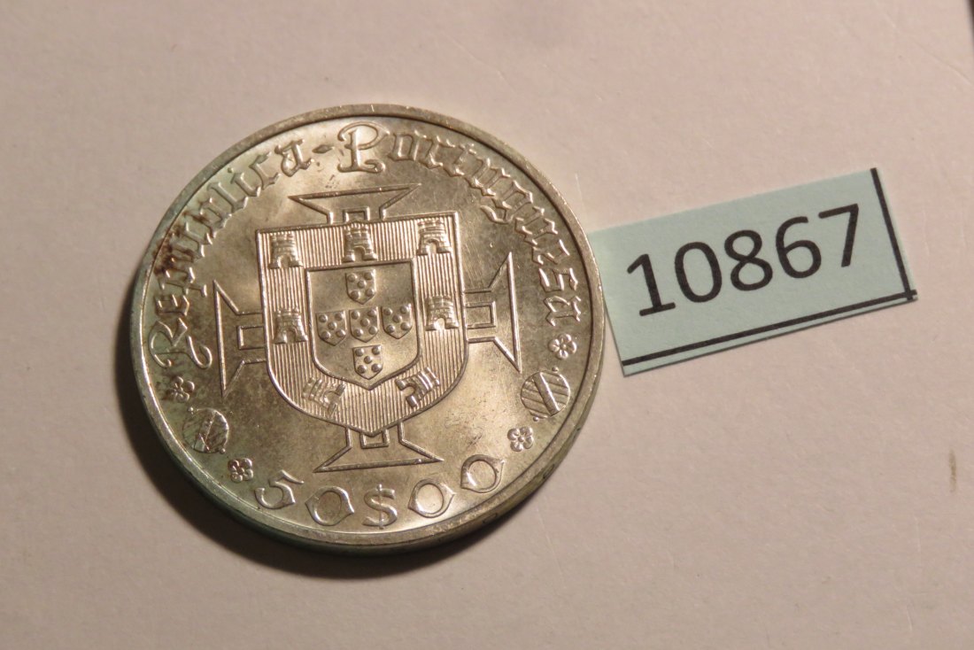  10867 Portugal 1969 - 50 Escudos  - 18 g SILBER 0.650 - Vasco da Gama   