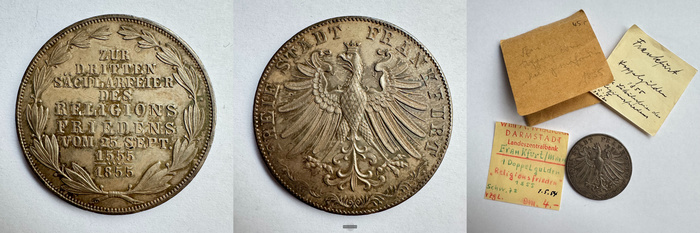  Freie Reichsstadt Frankfurt - 2 Gulden (Religious Peace) 1855 FM-Frankfurt Feinsilber: 19,1g   