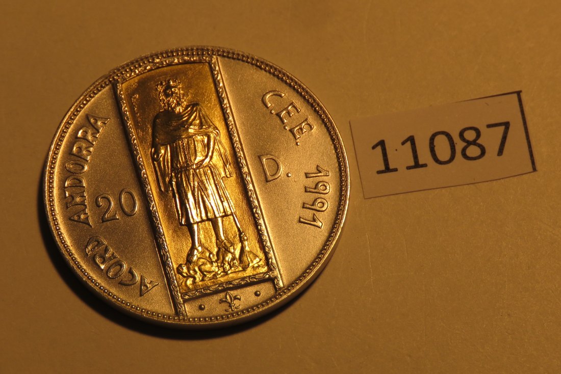  11087 Andorra  1994 - 20 Diners  - 25 g SILBER 0.925 mit 1,5 g GOLD 0.917 - Peter III.   