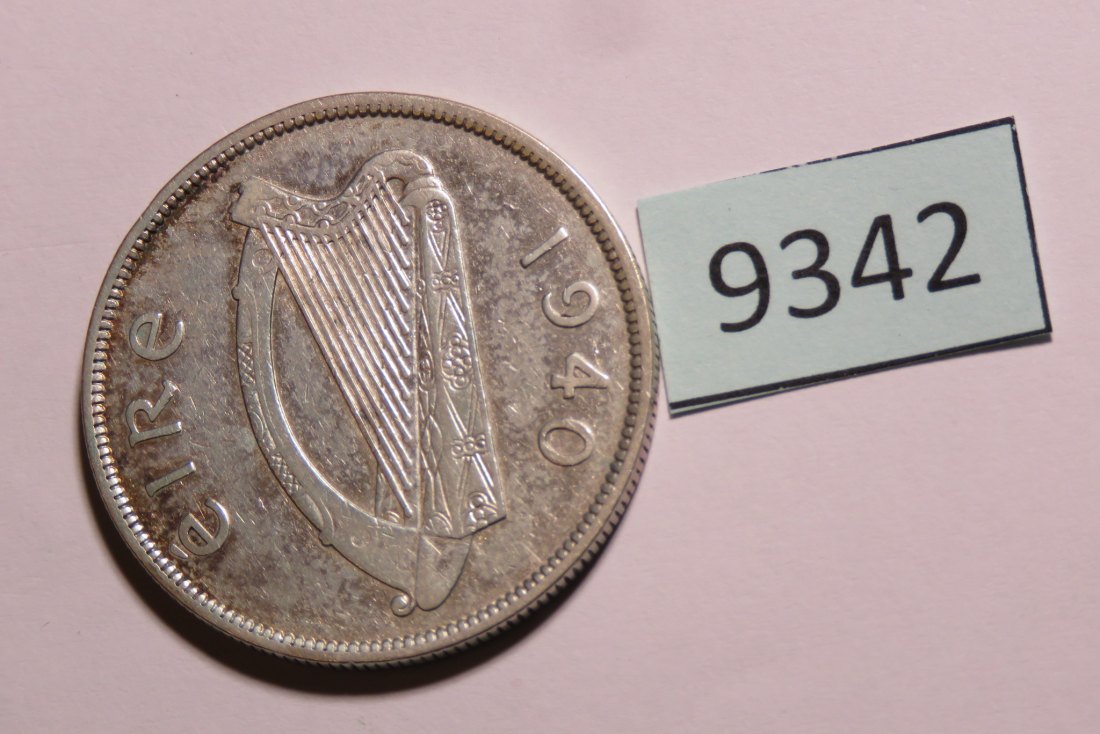  9342 Irland 1940 - Half Crown - 14,14 g SILBER 0.750   