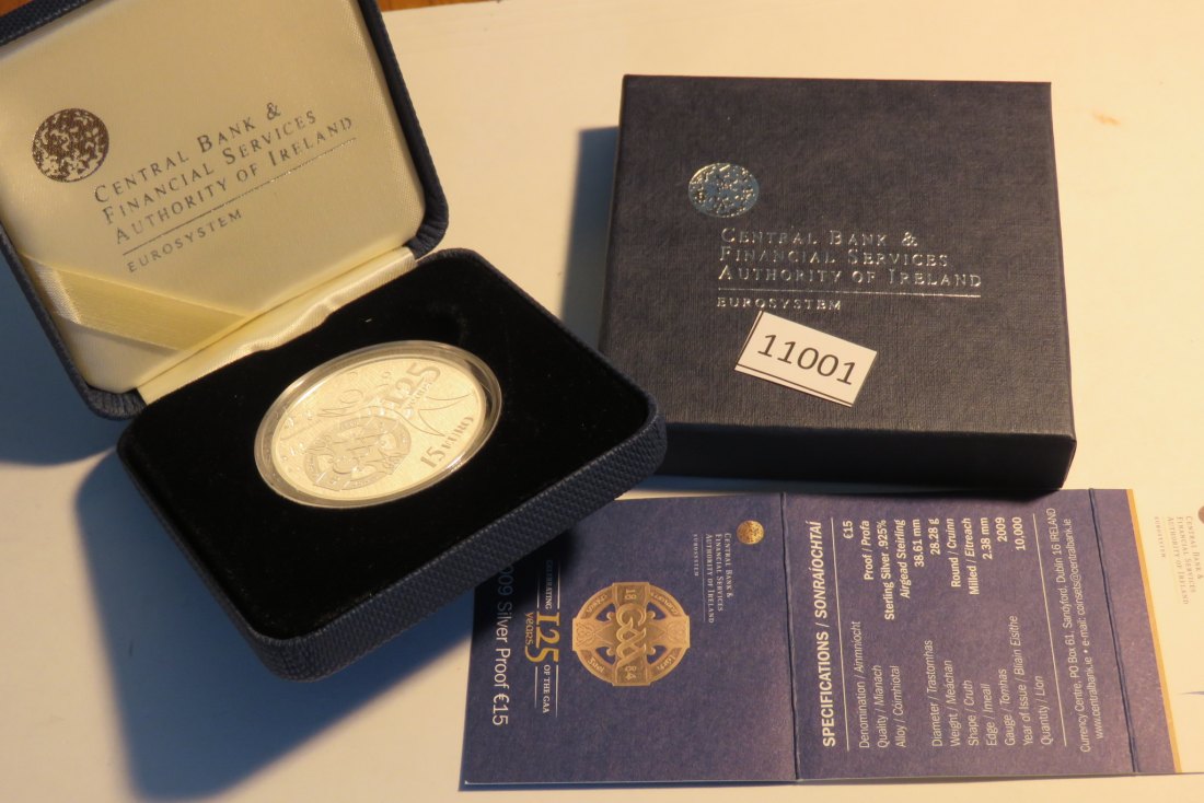  11001 Irland 2009 - 15 Euro - 28,28 g SILBER 0.925 - 125 Jahre Golf   