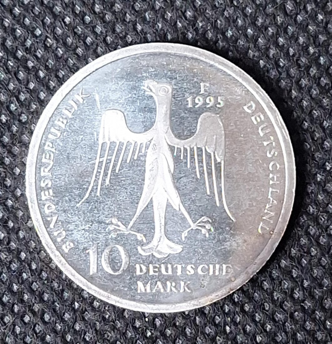  Silbermünze BRD: 10 DM 1995 F, Heinrich der Löwe, Feingewicht 9,69 Gramm   