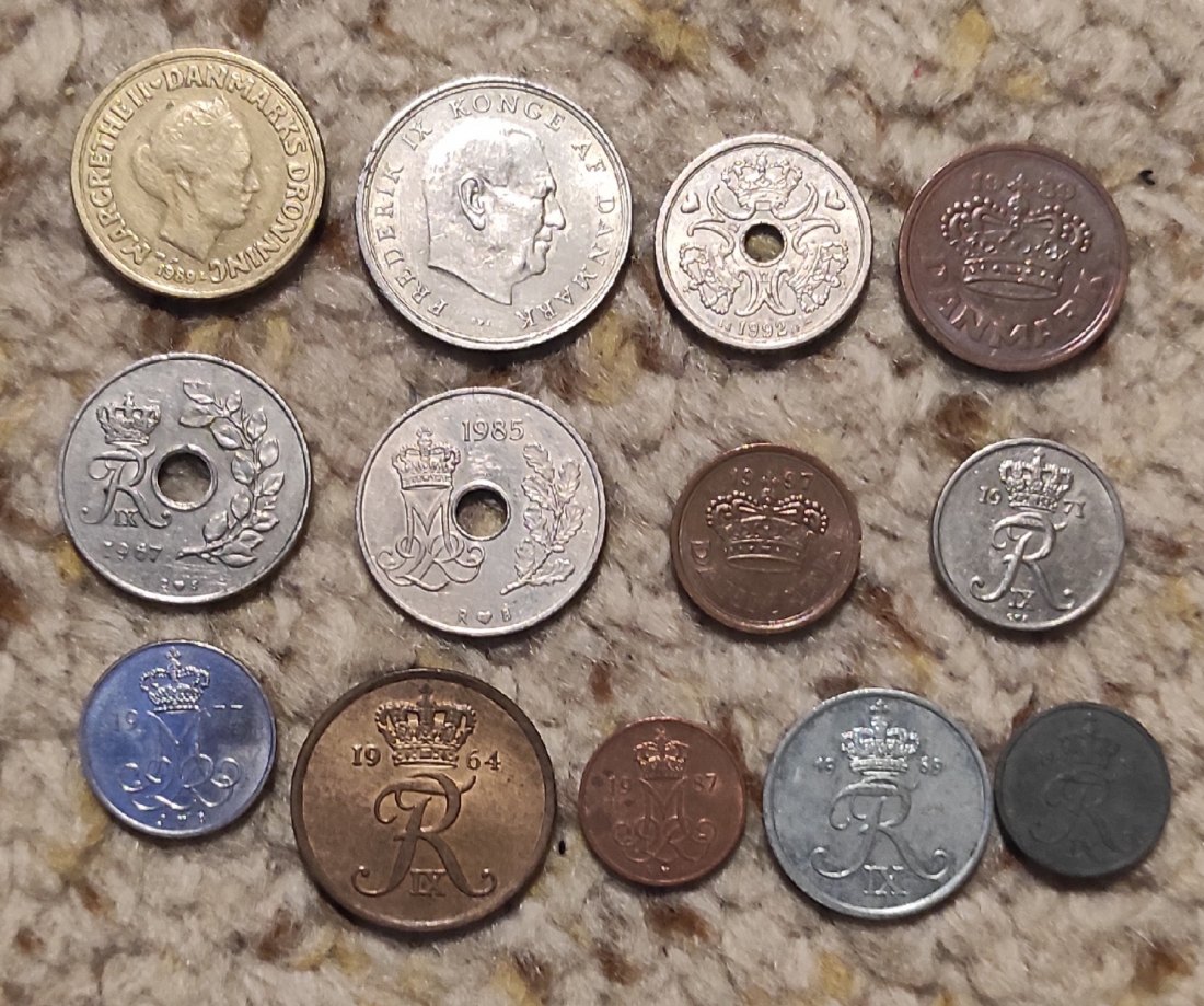  Set 005: Dänemark Münzlot mit 12 verschiedenen Münzen   