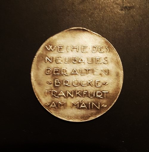  Frankfurt 1926 Neubau der 'Alten Brücke' Silber-Medaille   