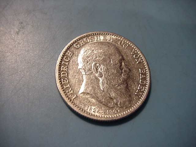  Kaiserreich Baden 2 Mark 1907   