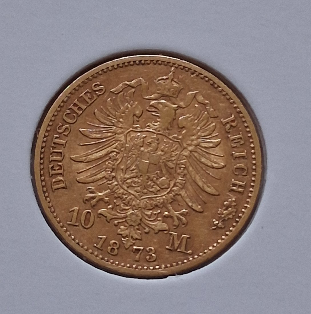  10 Mark Sachsen Johann 1873,Kaiserreich,Original   