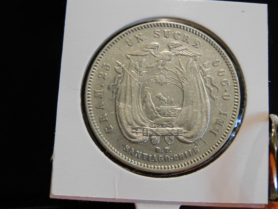  ECUADOR 1 SUCRE 1888.GRADE-PLEASE SEE PHOTOS.   