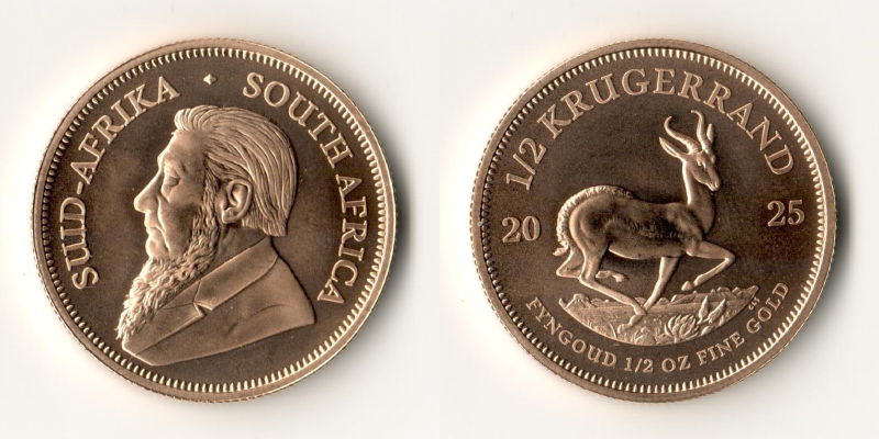 Süd-Afrika  1/2 Unze MM-Frankfurt Feingold: 15,55g Krügerrand 2025 