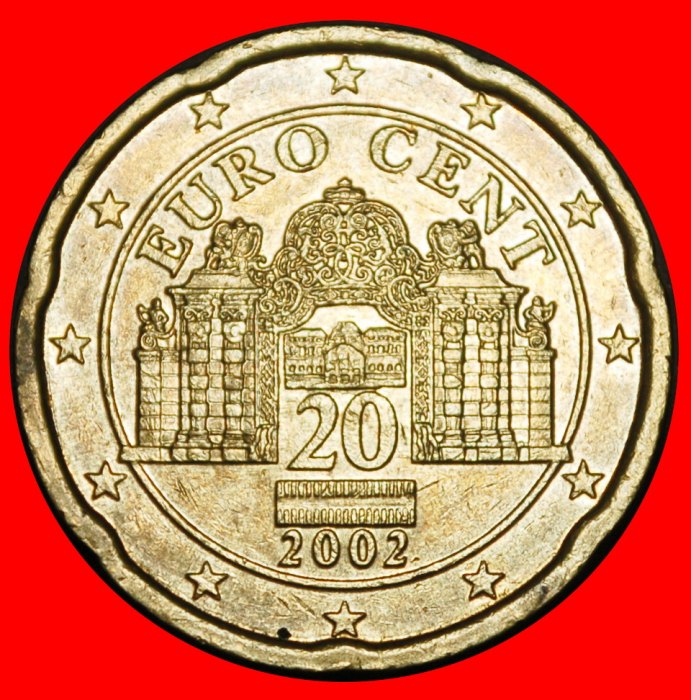  Ⰺ NORDIC GOLD (2002-2026): AUSTRIA ★ 20 EURO CENTS 2002 SPANISH ROSE! DIE A!★LOW START ★ NO RESERVE!   