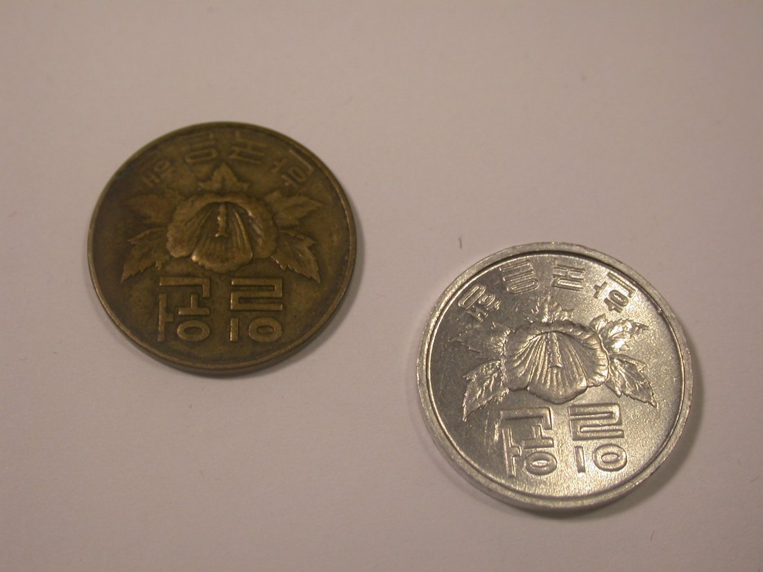  J31  Korea 2 Münzen 1967 und 1970   Originalbilder   