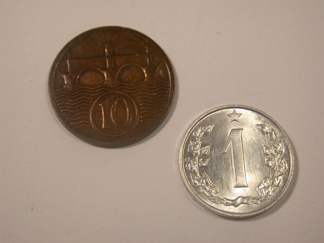  J31  CSSR  2 Münzen 1931 und 1962 in gut   Originalbilder   