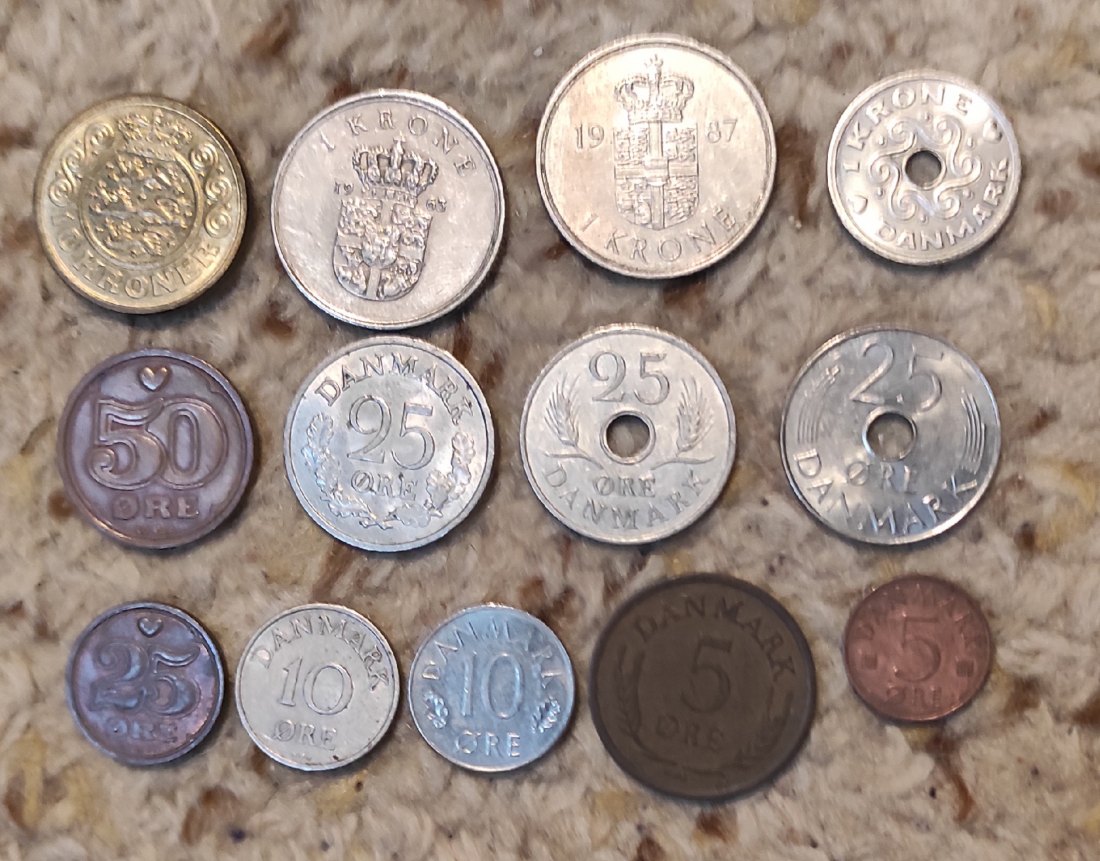  Set 010: Dänemark Münzlot mit 13 verschiedenen Münzen   