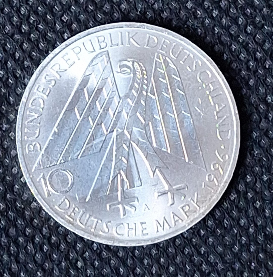  Silbermünze BRD, 10 DM 1996 A, Kolping, Feingewicht 9,69 Gramm   