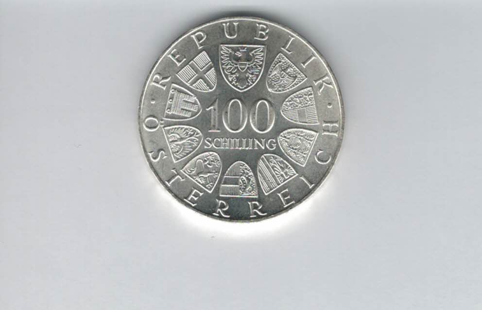  100 Schilling 1974 Olympische Winterspiele 1976 Innsbruck 15,36 Fein silber Österreich (01914/1)   