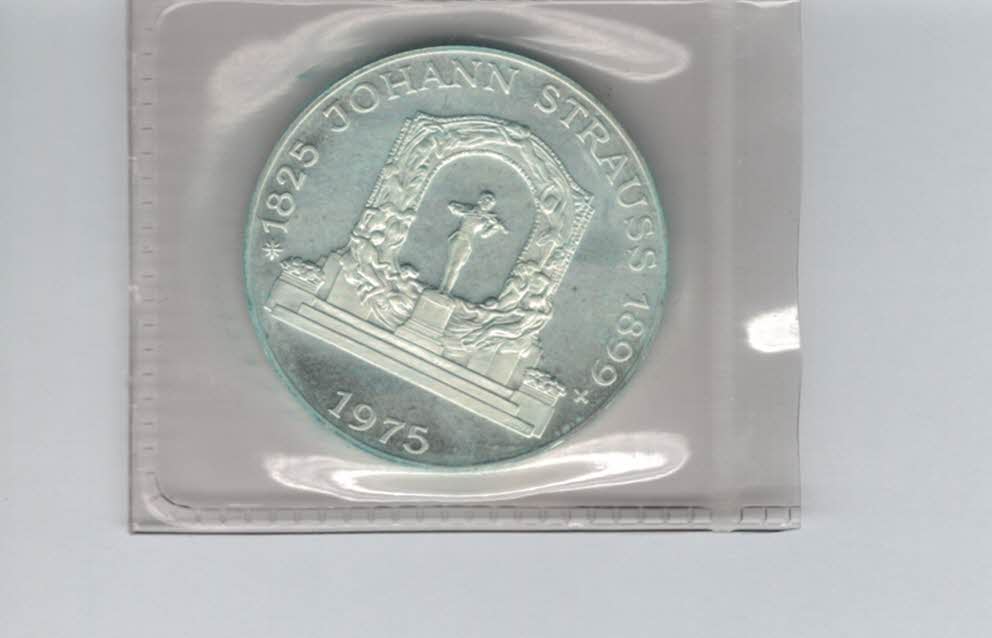  100 Schilling 1975 Johann Strauss silber 15,36g fein Österreich Spittalgold9800 (01914/2)   