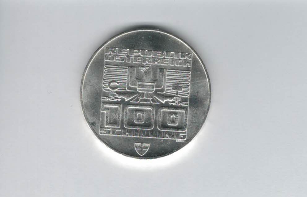 100 Schilling 1976 Winterolympiade Innsbruck Stadtturm Wien 15,36g fein silber Österreich (01914/5)   