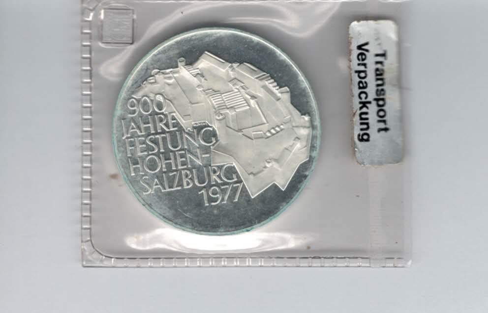  100 Schilling 1977 900 Jahre Festung Hohensalzburg silber/15,36g fein Österreich 2.Rep (01914/15)   