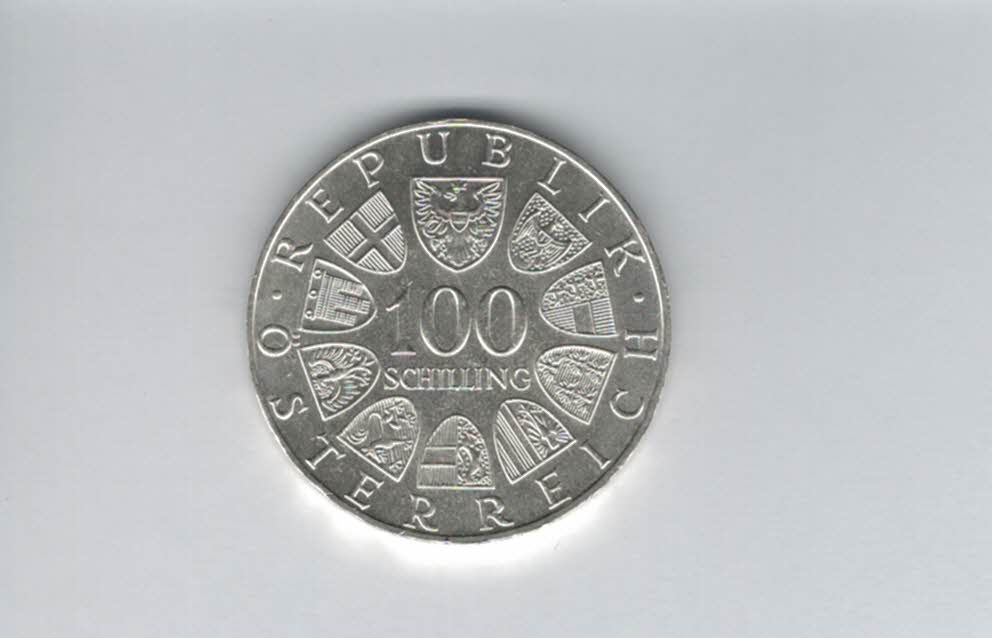  100 Schilling 1979 Internationales Zentrum Wien UnoCity Ag 15,36gÖsterreich Spittalgold9800 01914/23   