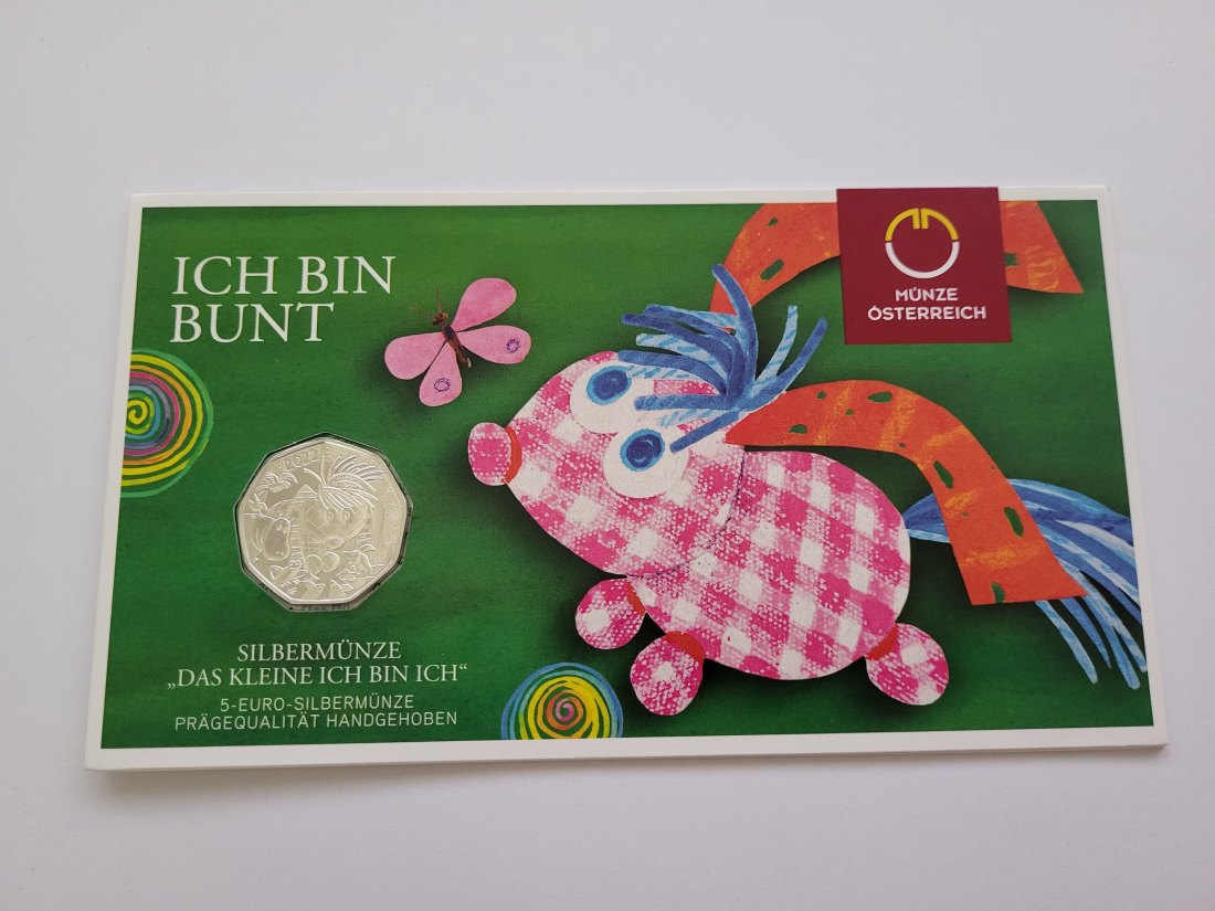  5 Euro 2022 Das Kleine Ich bin Ich Blister Ag 925/7,78g fein Österreich Spittalgold9800 (04974)   
