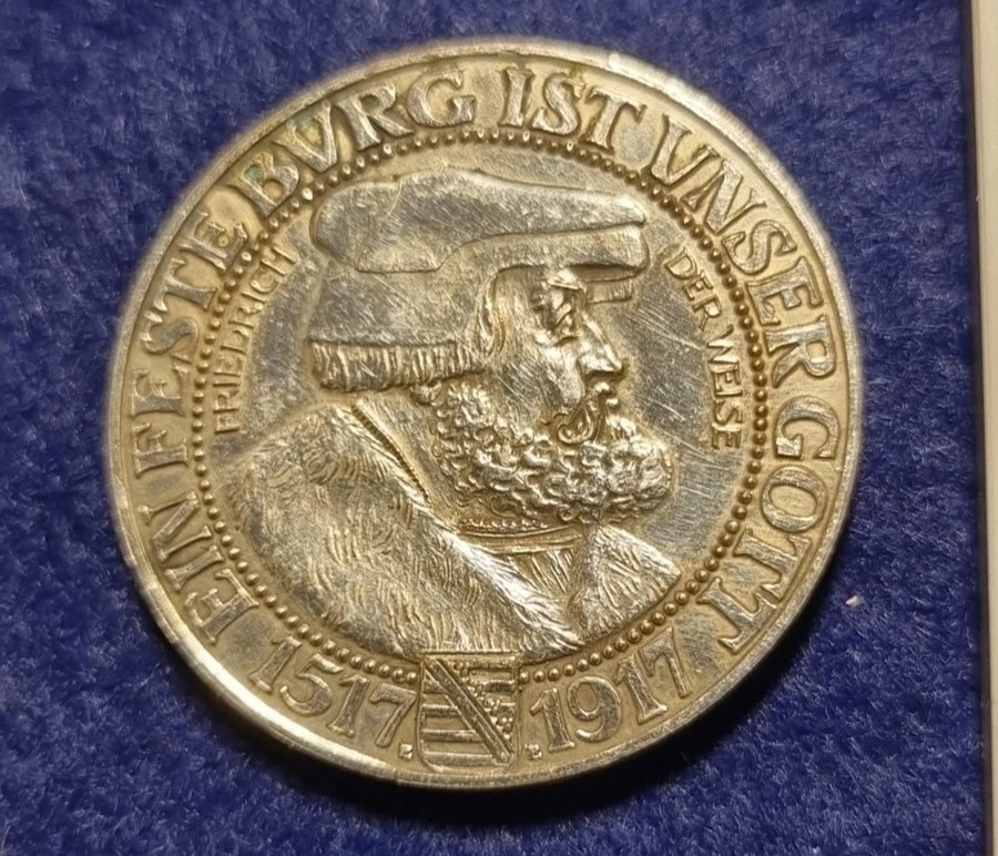 3 MARK MÜNZE Friedrich der Weiße 1917 NP aus Jäger 141 VZ