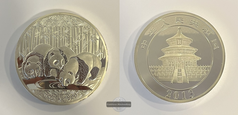  China, Volksrepublik. 300 Yuan 2013 Panda.  FM-Frankfurt Feinsilber: 1000g   