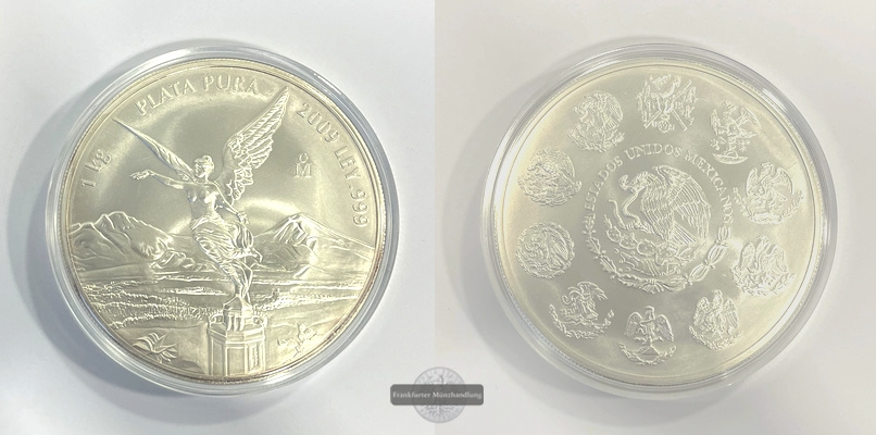  Mexico.  Kilo-Libertad 2009 Plata Pura.  FM-Frankfurt Feinsilber: 1000g   