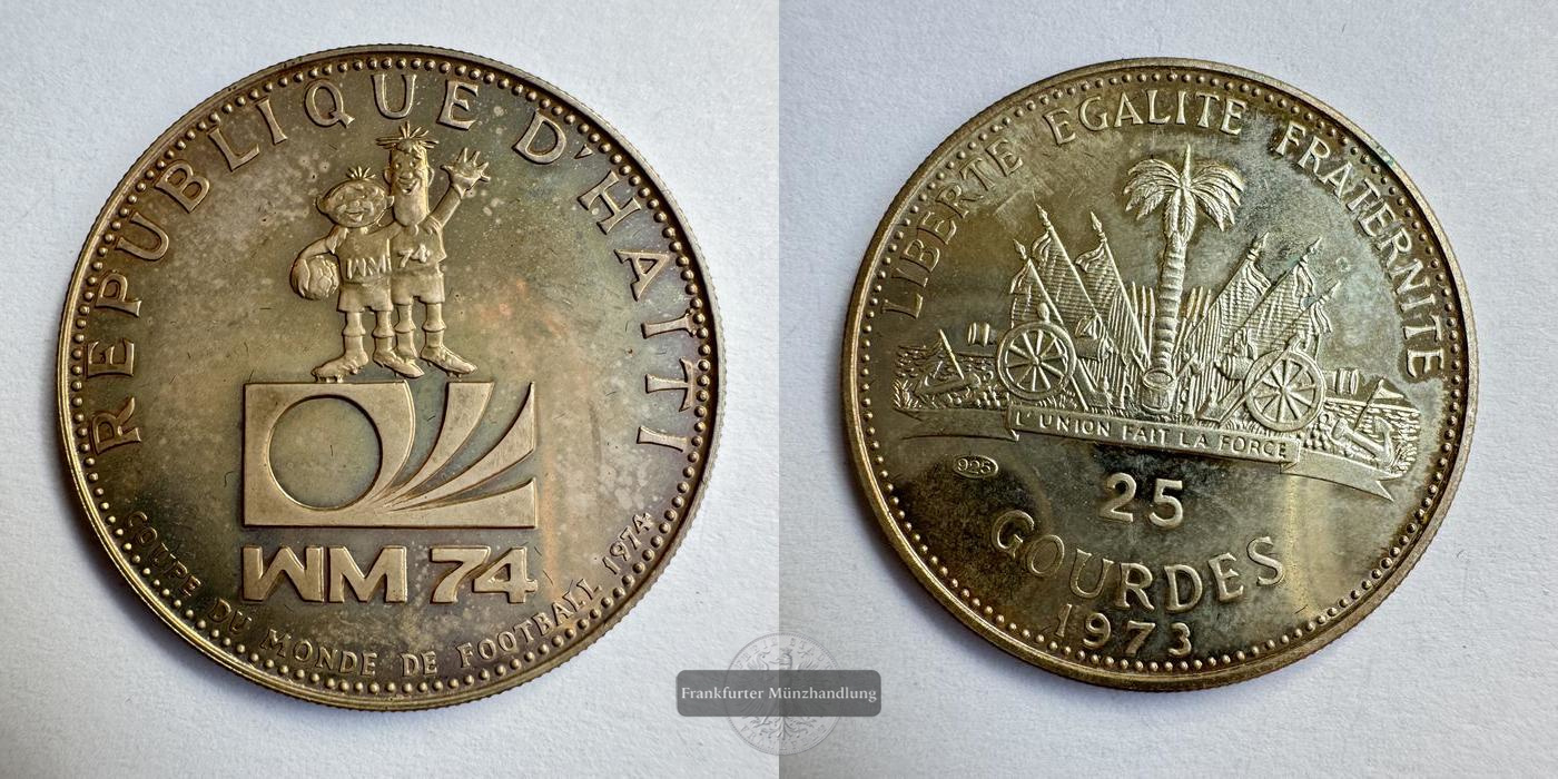  Haiti 25 Gourdes (1974 World Cup) 1973 FM-Frankfurt KM#103 Feinsilber: 9,25g   