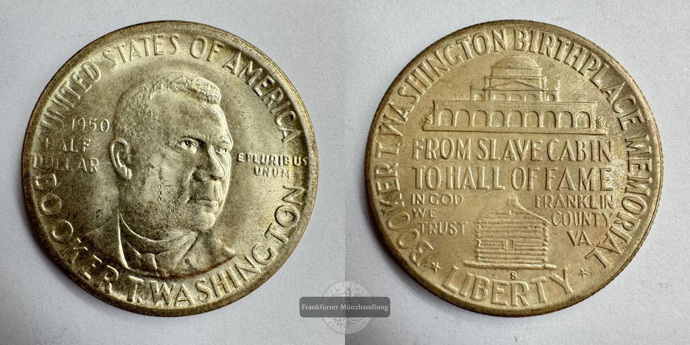  USA  Half Dollar  1950 Booker T. Washington Memorial 'S' KM#198   FM-Frankfurt Feinsilber: 11,25g   