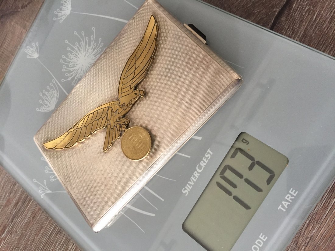  Zigarettenetui Luftwaffe 925 Silber   