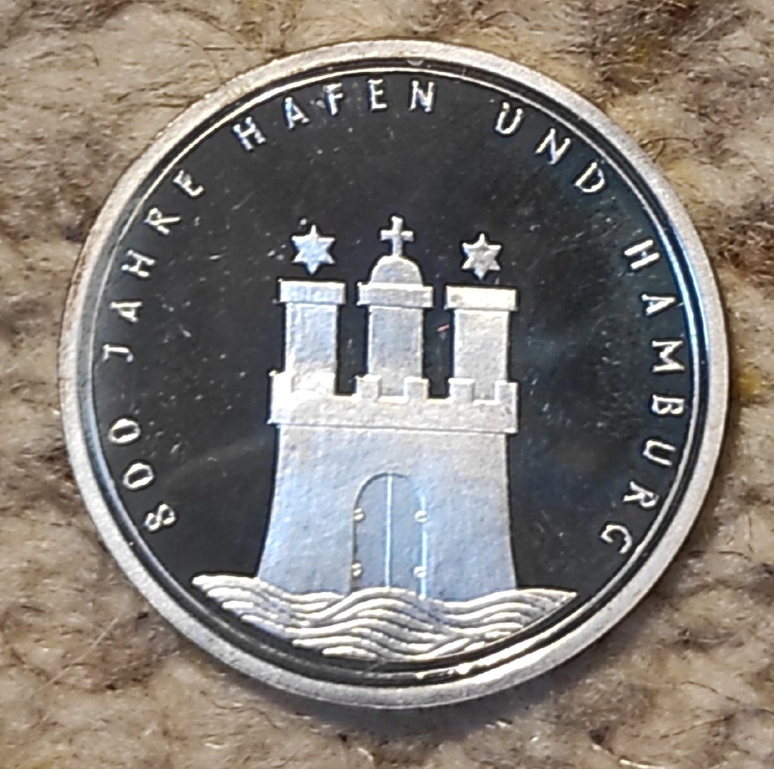  Deutschland 10 Mark 1989 J, SILBER, 800 Jahre Hamburg   