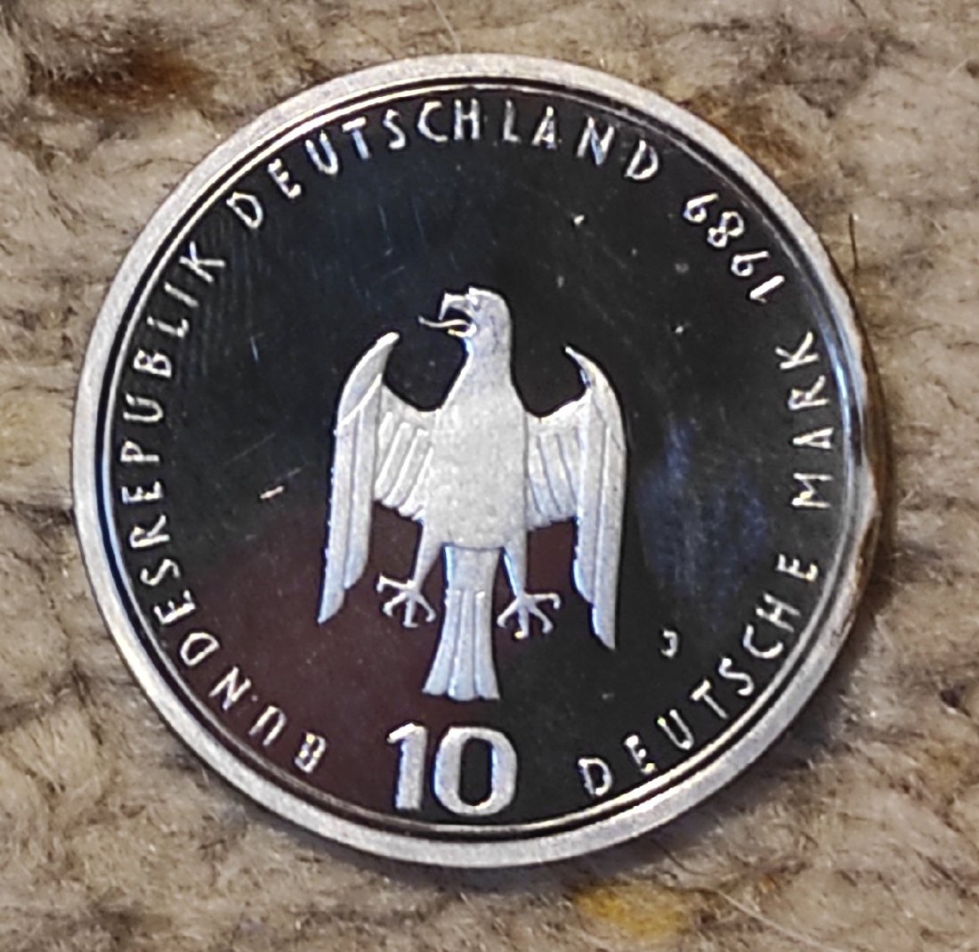  Deutschland 10 Mark 1989 J, SILBER, 800 Jahre Hamburg   