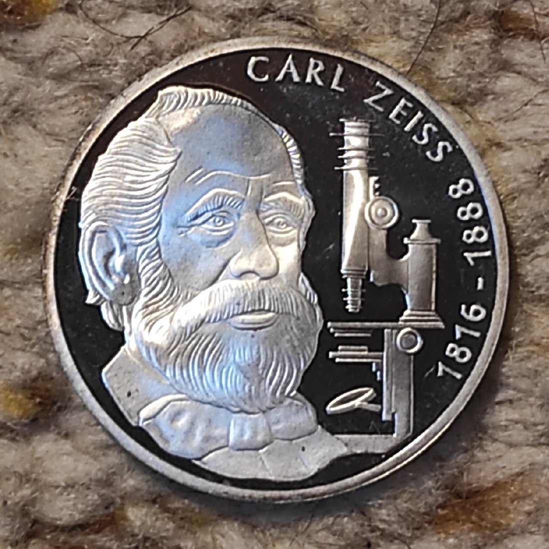  Deutschland 10 Mark 1988, SILBER, Tod von Carl Zeiss   