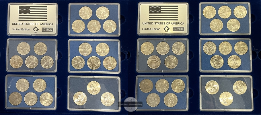  USA Liberty 23 x 1/4 Dollar Set 2002-2009 (Kupfer Nickel) FM-Frankfurt   
