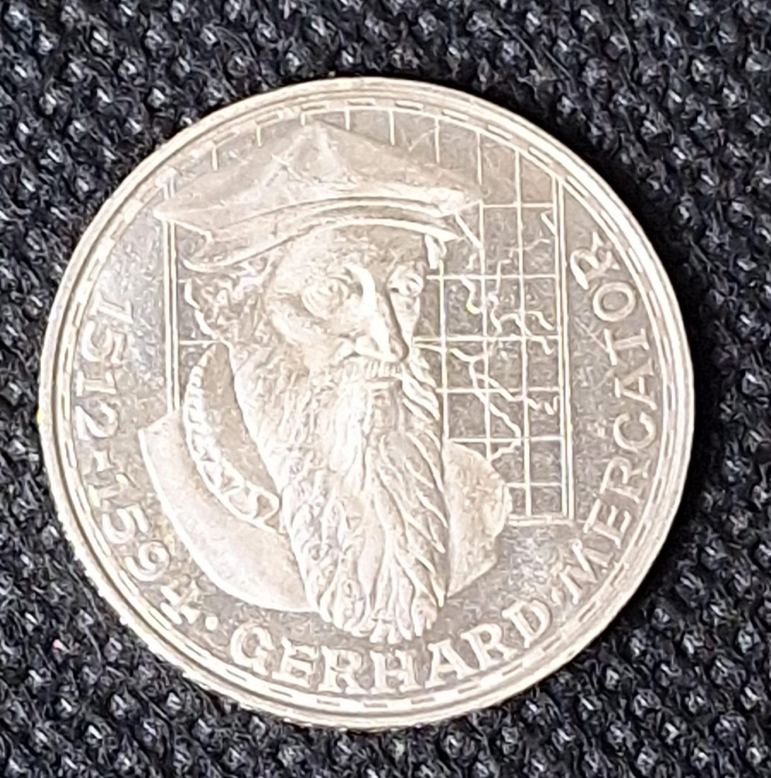  Silber-Gedenkmünze BRD: 5 DM 1969 F, Mercator, Feingewicht 7,0 Gramm   