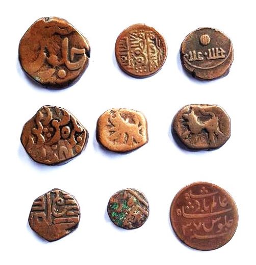  9 unbekannte Cu-Münzen Alt-Persien.? Indien.?   