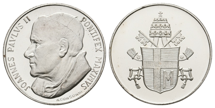  Papst Johannes Paul II.; Medaille o.J., Cu/Ni, 14,16 g, Ø 34,2 mm   