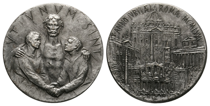  Vatikan Medaille o.J.; versilbert, 15,84 g, Ø 34 mm   