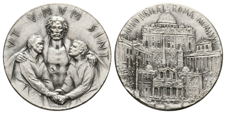  Vatikan Medaille o.J.; versilbert, 16,64 g, Ø 34,2 mm   