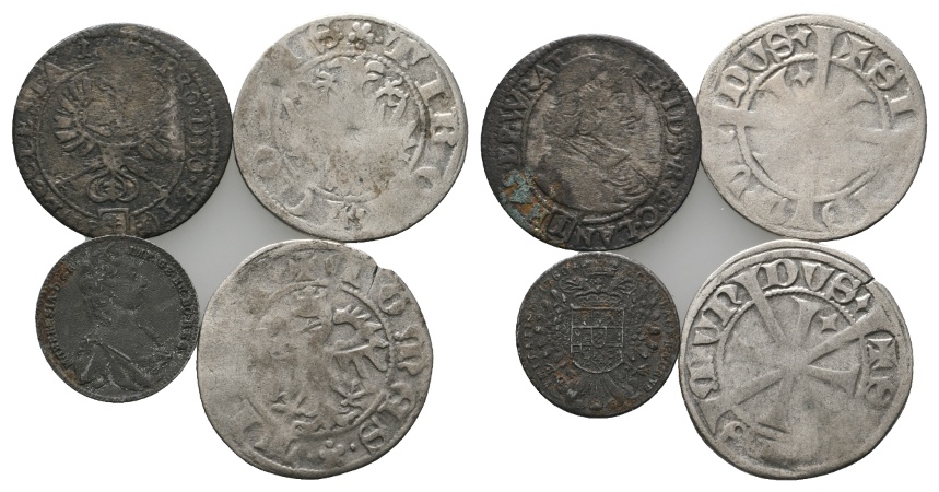  Altdeutschland; 4 Kleinmünzen   