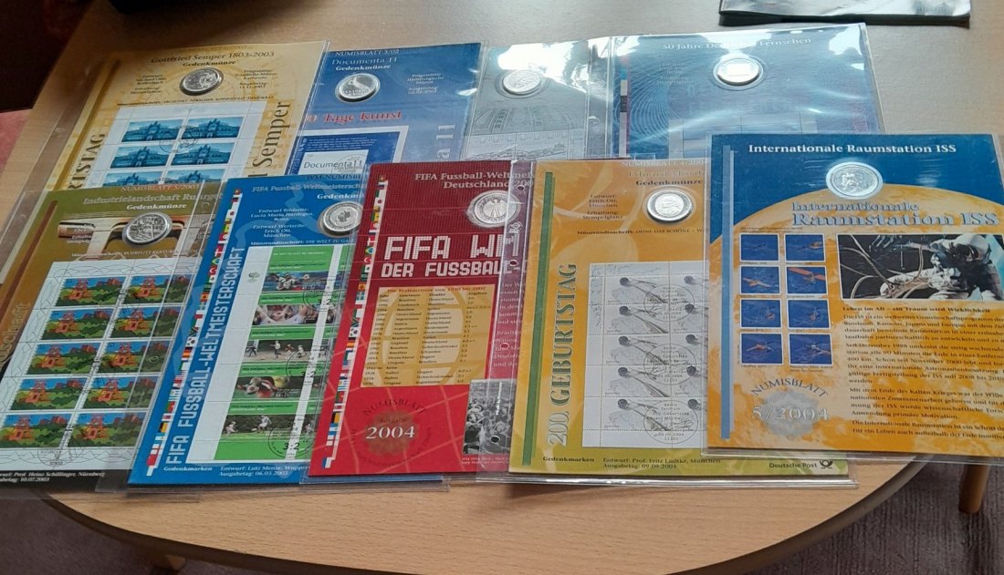  17 x 10 Euro Numisbriefe komplett 2002 bis 2004 Silber 283 Gramm fein unter Silberpreis!!!   