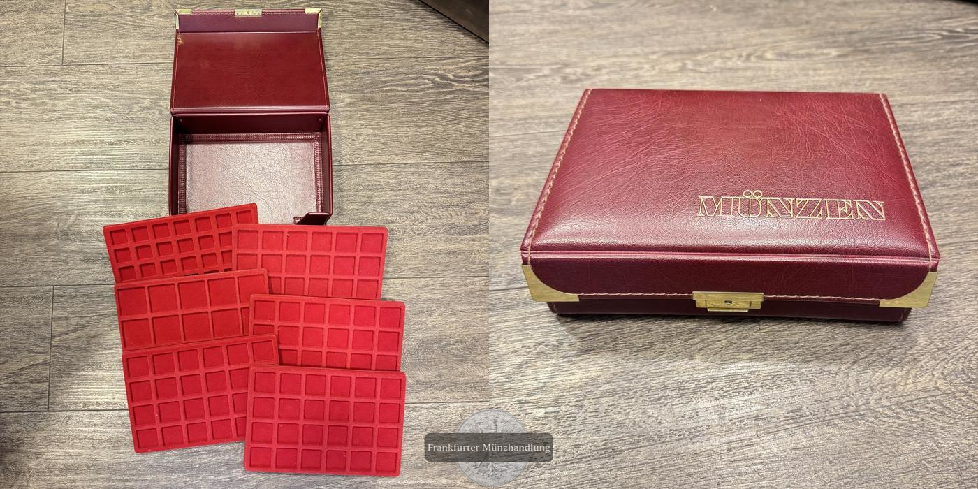  Münzbox 24x18x7,5cm mit 6 Tableaus div. Maße FM-Frankfurt   