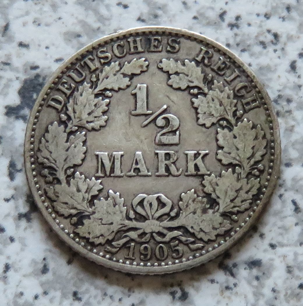  Kaiserreich 1/2 Mark 1905 G   